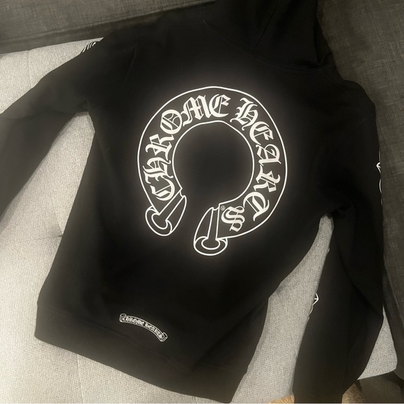 Chrome Hearts Horseshoe Floral Cross Sleeve Zip Up Hoodie - Picture 2 of 6